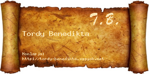 Tordy Benedikta névjegykártya